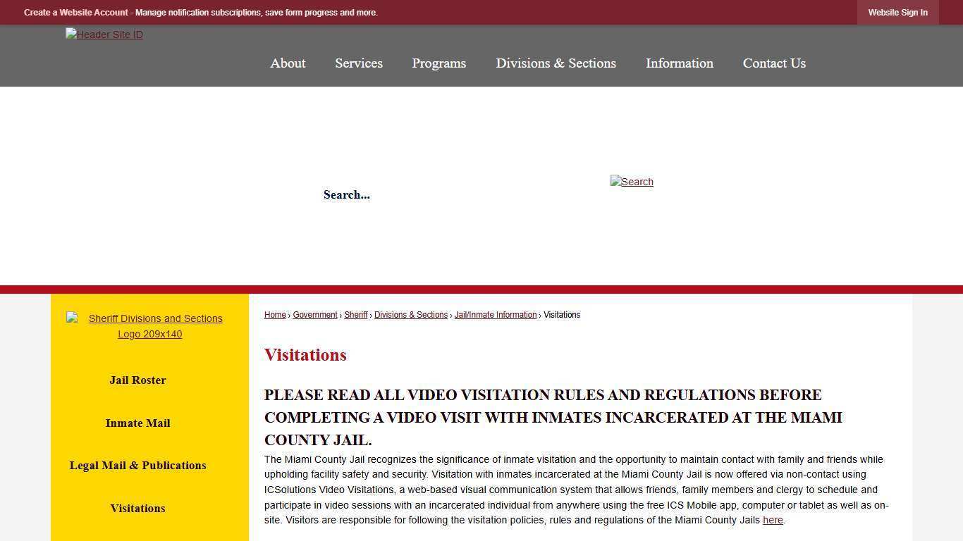 Visitations | Miami County, OH - Official Website